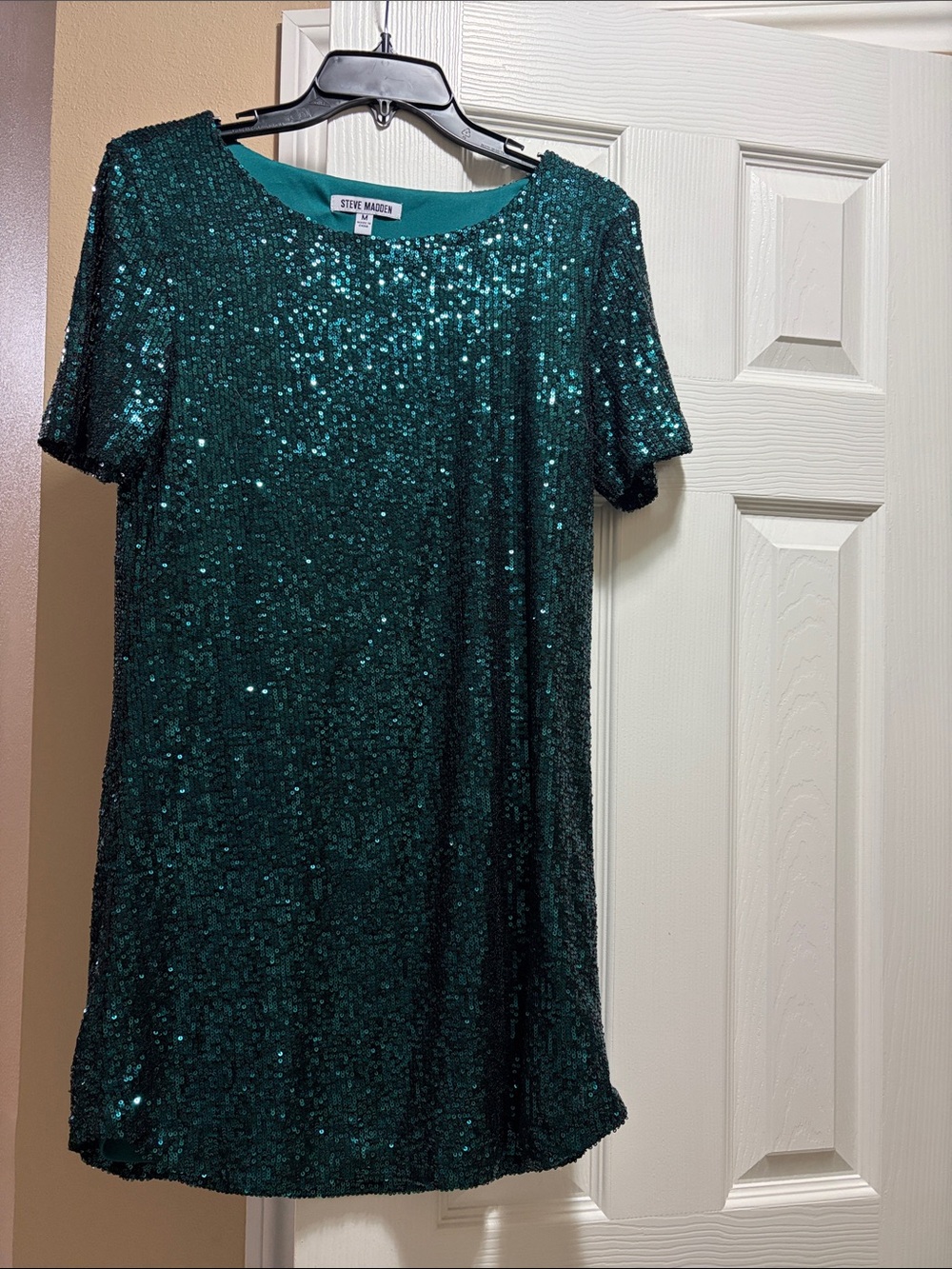 Steve Madden Teal Sequin Shift Dress